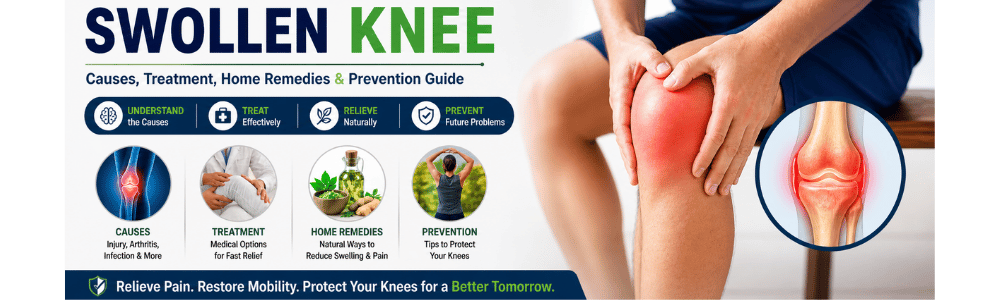 swollen knee causes ,treatment, home remedies & prevention guide