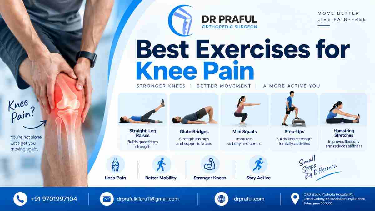 Best exercises for knee pain including strengthening and stretching exercises